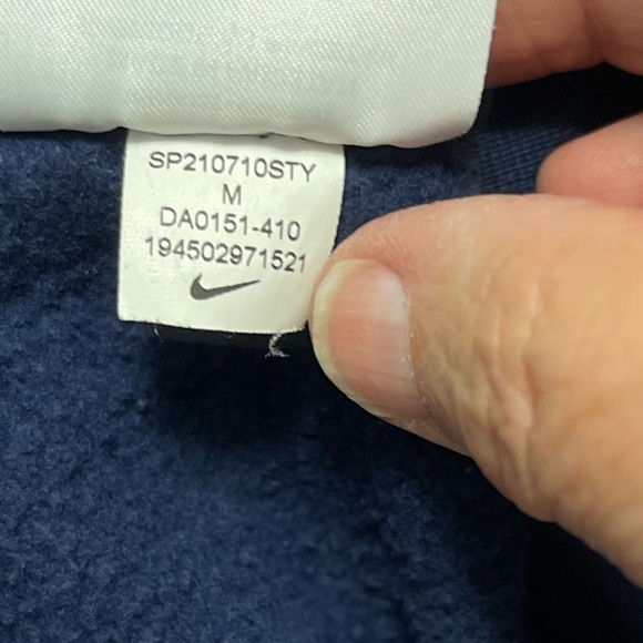 Men's Nike‎ Sportswear Just Do It Hoodie Navy W/YELLOW PRINT Sz M .  DA0151-410 - Picture 7 of 10